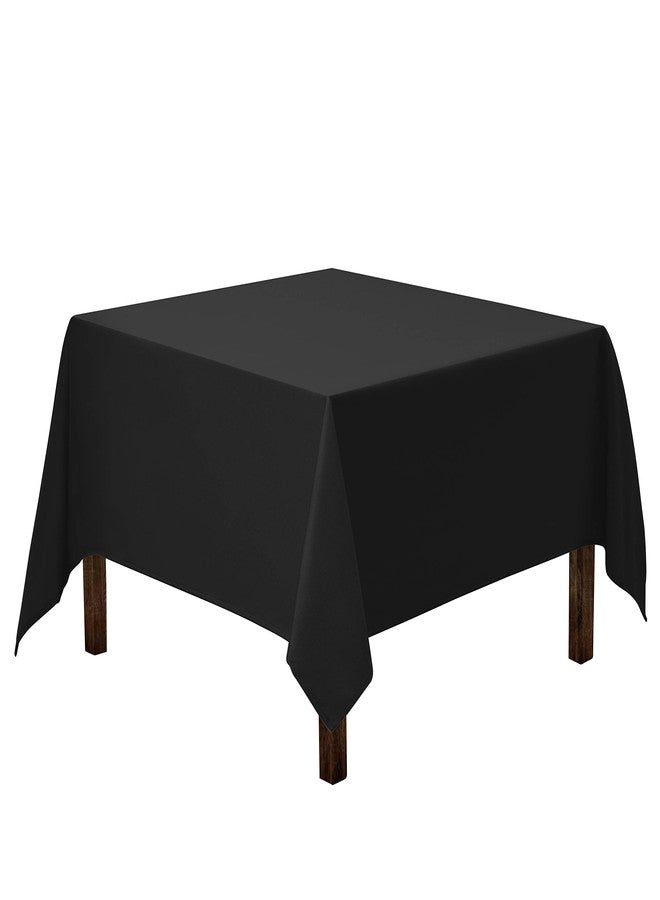 Gee Di Moda Square Tablecloth - 52 x 52 Inch Black Table Cloth for Small Square or Round Tables - Heavy Duty Washable Fabric - for Buffet Table, Holiday Party, Dinner, Wedding & Baby Shower - Image 1